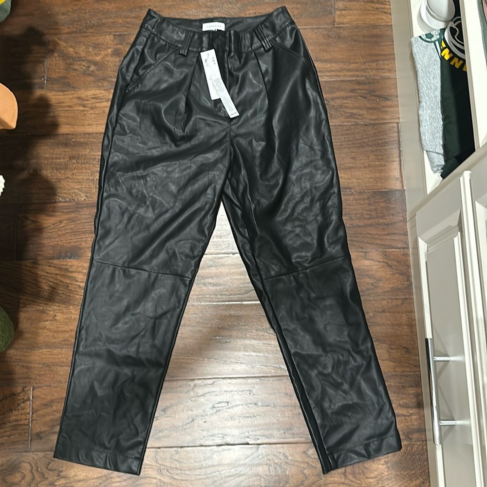 NWT Top Shop black Faux Leather. US 6